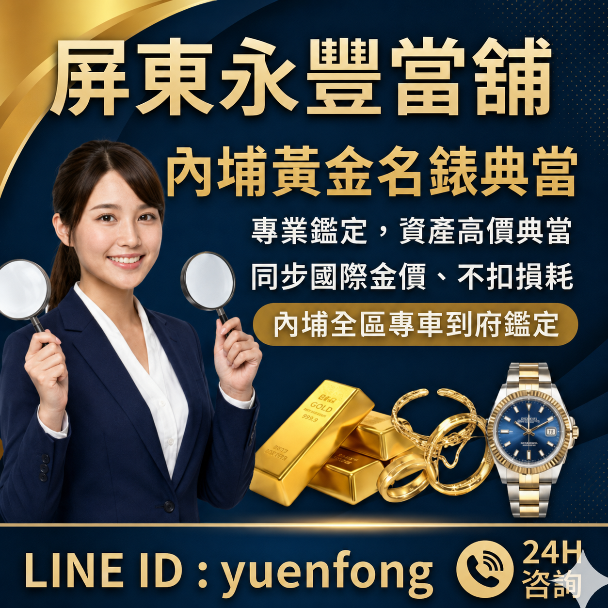 內埔賣黃金, 內埔名錶回收, 內埔K金回收, 內埔當舖推薦, 內埔急用現金