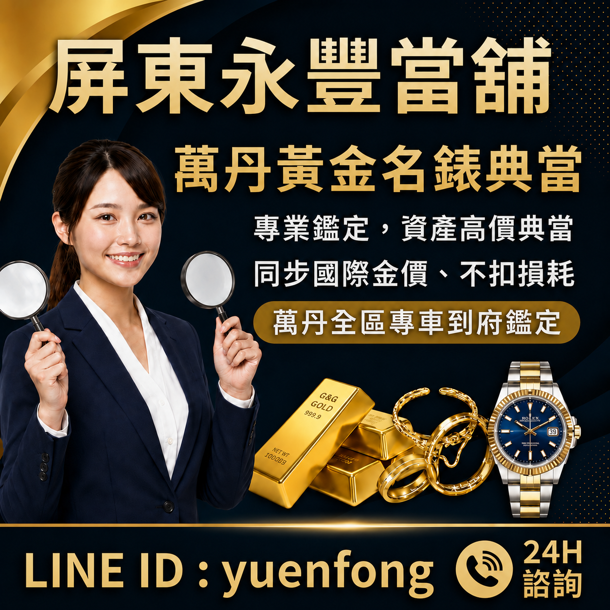 萬巒賣黃金, 竹田名錶回收, 竹田K金回收, 竹田當舖推薦, 竹田急用現金