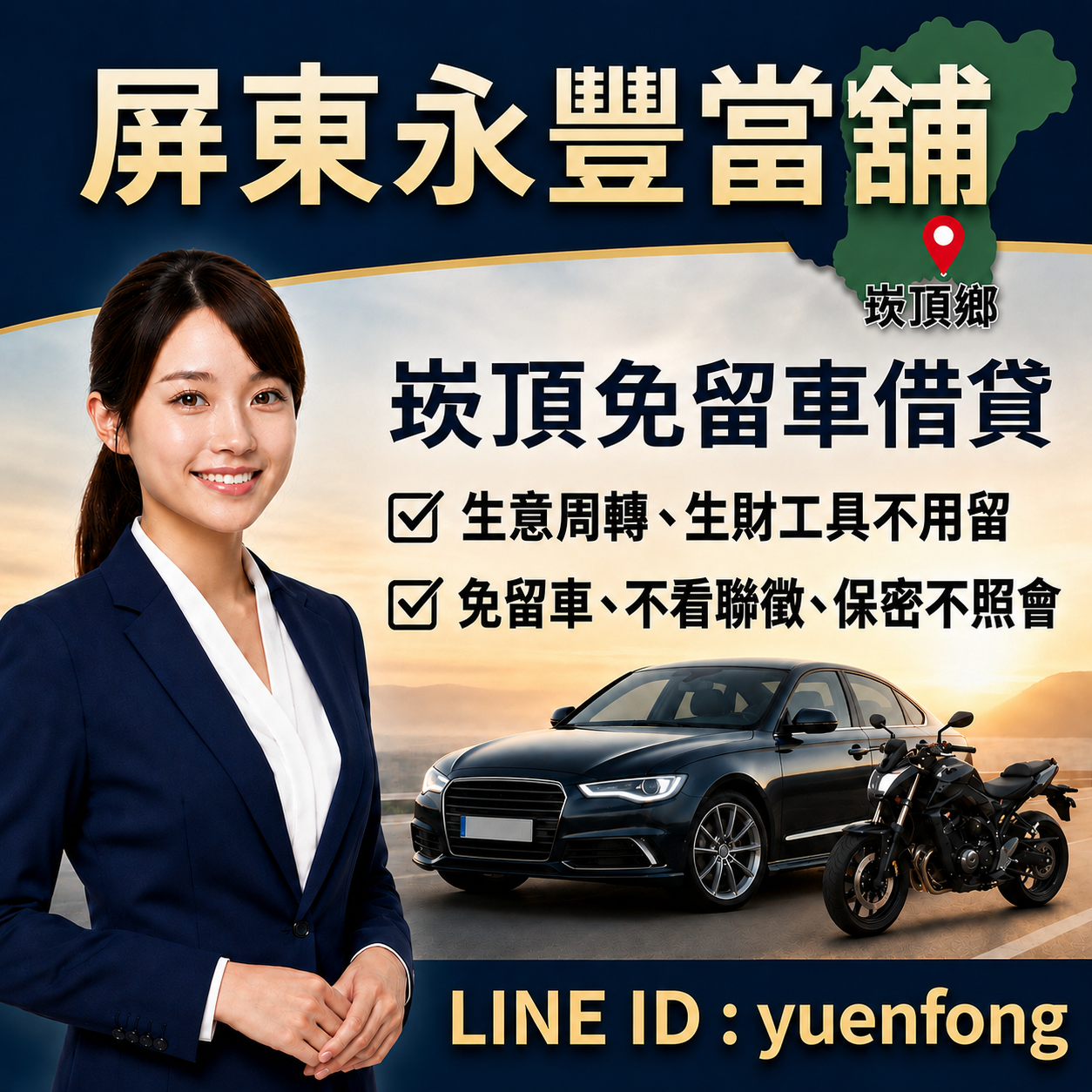 崁頂借錢推薦-永豐當舖手機LINE線上諮詢快速領現