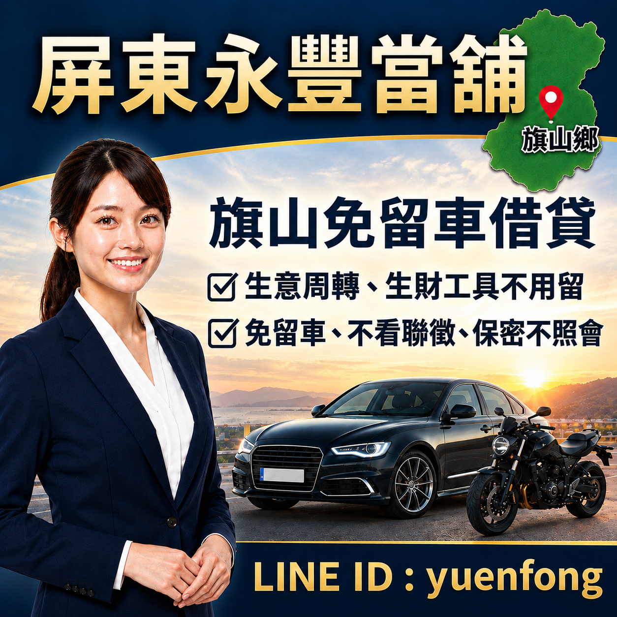 旗山借錢推薦-永豐當舖手機LINE線上諮詢快速領現